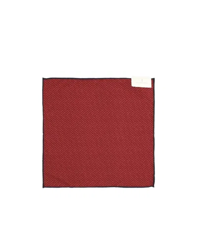 Brunello Cucinelli Square Pocket Square In Red
