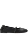 Brunello Cucinelli Nappa Ballerina With Shiny Strap In Black