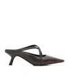 Brunello Cucinelli Women's Square Pointed Sandals In Black