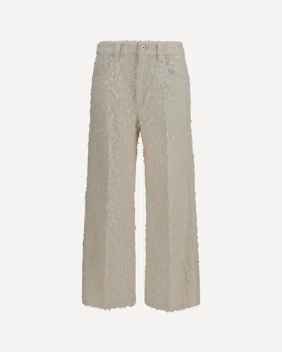 Brunello Cucinelli Square-leg Dyed Furry Pants With Monili In Gray