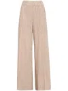 Brunello Cucinelli Linen Stripe-embellished Trousers In Neutrals