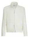 Brunello Cucinelli Outerwear Jacket With Stand Collar In White