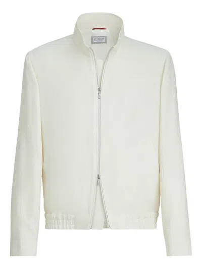 BRUNELLO CUCINELLI STAND-COLLAR HOPSACK JACKET