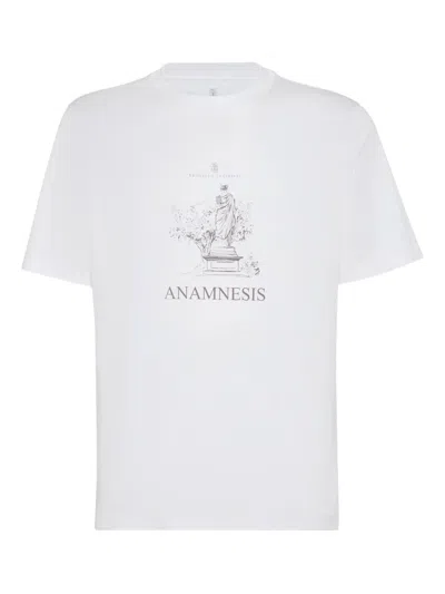 Brunello Cucinelli Statue-print T-shirt In White