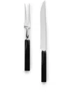 Brunello Cucinelli Steel Fork And Knife (set Of Two) In Black