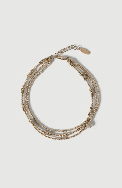Brunello Cucinelli Sterling Silver Anklet In Metallic