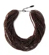 Brunello Cucinelli Women Brown Multi-strand Necklace With Faceted Beads And Rear Spring-ring Closure In Brown