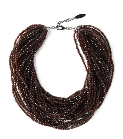 BRUNELLO CUCINELLI STERLING SILVER BEADED NECKLACE
