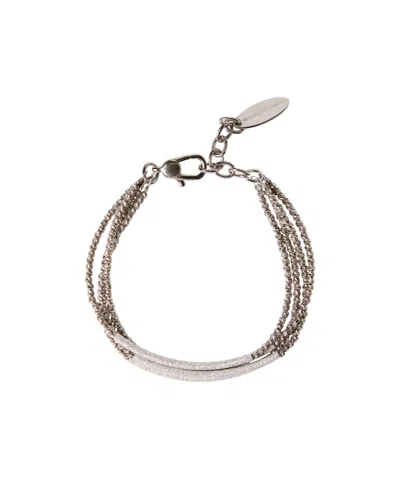 Brunello Cucinelli Sterling Silver Bracelet In Grey