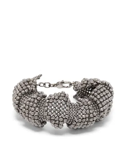 Brunello Cucinelli Sterling Silver Sculpted Bracelet In Metal