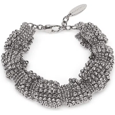 Brunello Cucinelli Sculptured Bracelet In Grey