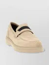 Brunello Cucinelli Stitch Suede Rubber Sole Loafers