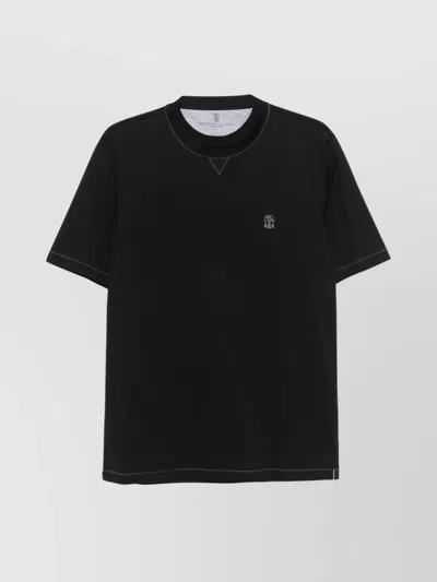 BRUNELLO CUCINELLI STITCHED CREW NECK JERSEY T-SHIRT