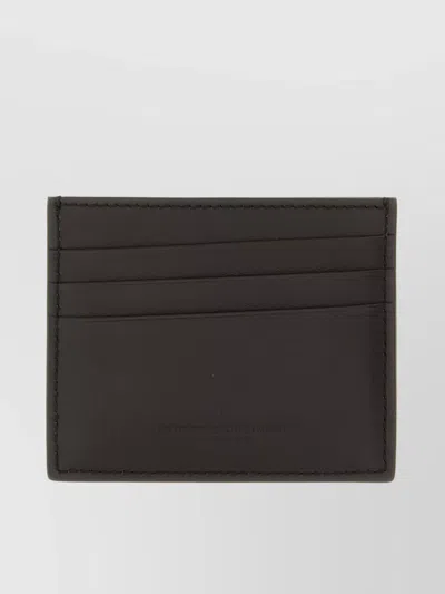 Brunello Cucinelli Stitched Logo Card Holder In Black