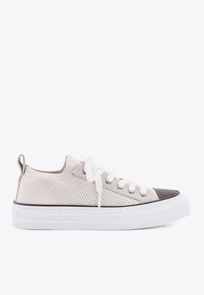 Brunello Cucinelli Stitched Monili Low-top Sneakers