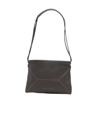 BRUNELLO CUCINELLI STITCHED SHOULDER BAG