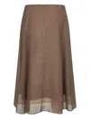 Brunello Cucinelli Stitching-detail A-line Midi Skirt