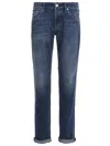 Brunello Cucinelli Stonewashed Cotton Denim Jeans In Dark Wash