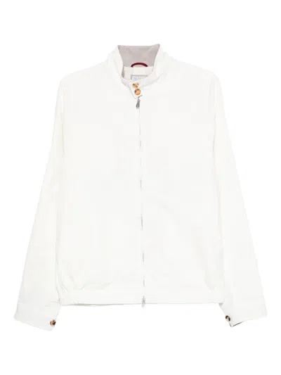 Brunello Cucinelli Storm-flap Jacket In White