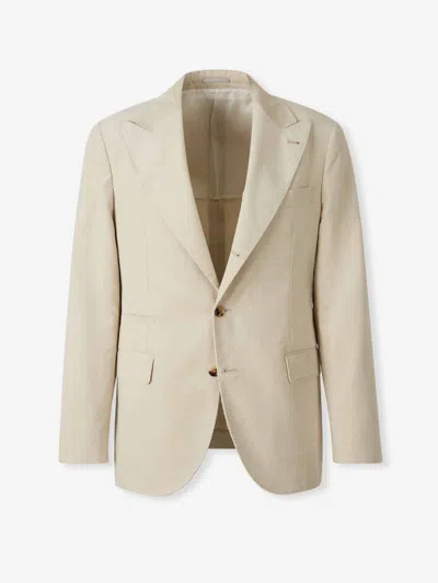 Brunello Cucinelli Straight Corduroy Blazer In Neutral