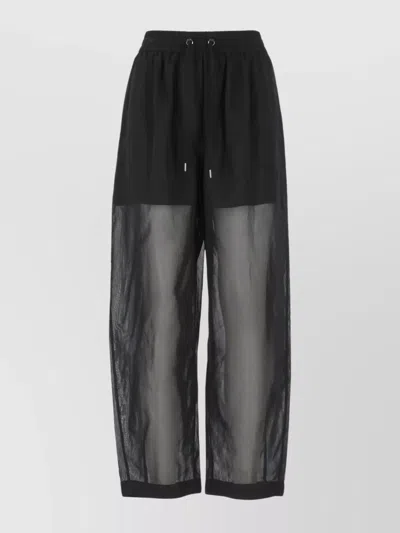 Brunello Cucinelli Straight Cotton Pants Sheer Fabric In Black
