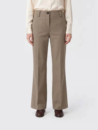 Brunello Cucinelli Straight Cotton Trousers In Green
