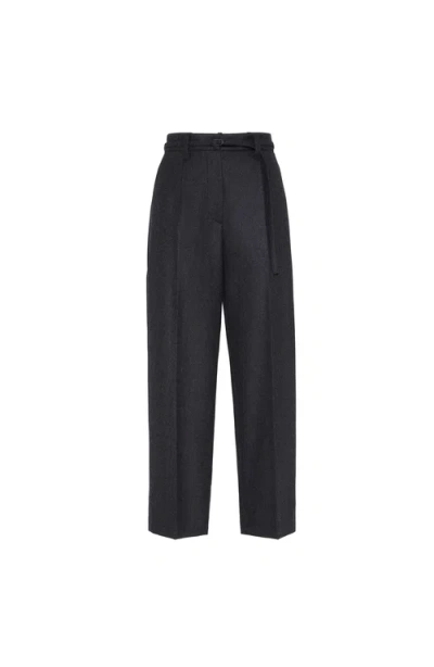 Brunello Cucinelli Straight Crop Trousers In Black