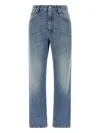 Brunello Cucinelli Logo Patch Mid-rise Straight-fit Jeans In Blue