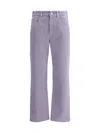 Brunello Cucinelli Woman Jeans Mauve Size 4 Cotton, Elastane, Soft Leather, Brass In Purple Ash