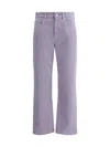 Brunello Cucinelli Woman Jeans Mauve Size 4 Cotton, Elastane, Soft Leather, Brass In Purple Ash