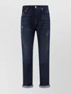 BRUNELLO CUCINELLI STRAIGHT FIT COTTON JEANS WITH DISTRESSED FINISH