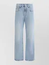 Brunello Cucinelli Straight Fit Denim Jeans With Leather Patch