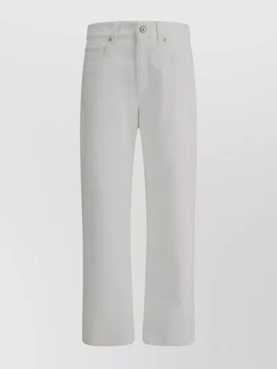 Brunello Cucinelli Straight Fit Denim Trousers In White