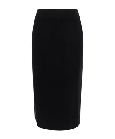 BRUNELLO CUCINELLI BRUNELLO CUCINELLI STRAIGHT HEM KNITTED MIDI SKIRT