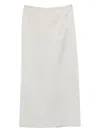 Brunello Cucinelli Straight-hem Midi Skirt In White