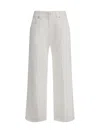 Brunello Cucinelli White Jeans With Wide Leg And Monil Detail On The Rear In Denim Woman
