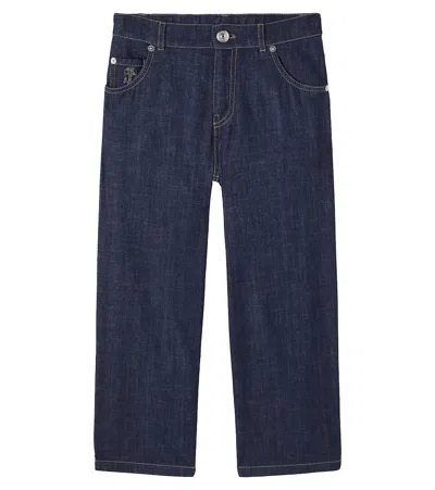 Brunello Cucinelli Kids' Straight Jeans In Blue
