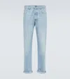 Brunello Cucinelli Stonewashed Cotton Denim Jeans In Light Blue