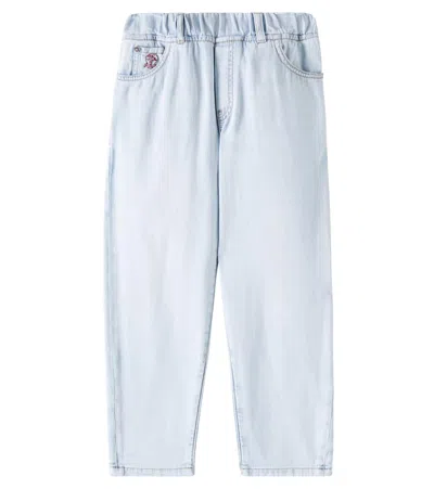 Brunello Cucinelli Kids' Straight Jeans In Denim Chiarissimo Light