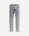 Brunello Cucinelli Straight Leg Jeans With Faded Effect And Five-pocket Design In Gray