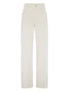Brunello Cucinelli High-waisted Straight-leg Jeans In White