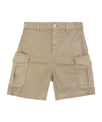 Brunello Cucinelli Kids' Straight-leg Cargo Shorts In Brown