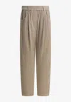 Brunello Cucinelli Women Corduroy Velvet Baggy Trousers In Neutral