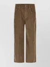 Brunello Cucinelli Straight Leg Corduroy Trousers Featuring Pockets In Brown