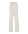 Brunello Cucinelli Corduroy High-waist Trousers In White