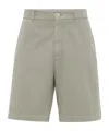 Brunello Cucinelli Cotton Gabardine Bermuda Shorts In Gray