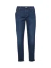 Brunello Cucinelli Relaxed-fit Denim Trousers With Rolled Cuffs In Blue