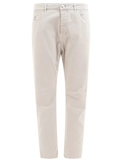 Brunello Cucinelli Straight-leg Cotton Denim Jeans In Neutral