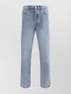Brunello Cucinelli Straight Leg Cotton Jeans With Turn-up Hem In Blue