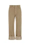Brunello Cucinelli Dyed Finish Trousers With Pockets And Cuffs